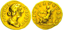 Faustina Minor, 161-180, Aureus (7,21g), Rom. Av: Büste Nach Rechts, Darum Umschrift. Rev: Sitzender Salus... - Autres & Non Classés