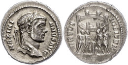 Diocletianus, 284-305, Argenteus (3,43g), Rom. Av: Kopf Nach Rechts, Darum Umschrift. Rev: Tetrarchen Vor... - Autres & Non Classés