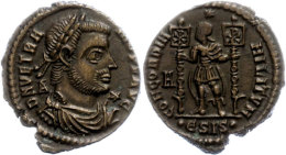 Vetranio, 350, Follis (4,88g), Siscia. Av: Büste Nach Rechts, Darum Umschrift. Rev: Stehender Kaiser Von Vorn,... - Autres & Non Classés