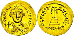 Constans II., 641-668, Solidus (4,41g), Konstantinopel. Av: Brustbild Mit Kreuzglobus Von Vorn, Darum Umschrift.... - Byzantines