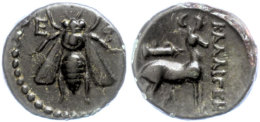 Ephesos, AE (3,49g), 295-280 V. Chr. Av: Biene Zwischen E Und F. Rev: Stehender Jirsch Nach Rechts, Darüber... - Non Classés