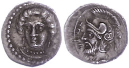 Tarsos, Obol (0,80g), Ca. 380-370 V. Chr., Zeit Des Pharnabazos-Datames. Av: Weiblicher Kopf Von Vorn. Rev:... - Non Classés