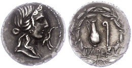 Q. Caecilius Metellus Pius, Denar (3,92g), 81 V. Chr., Norditalien. Av: Kopf Der Pietas Nach Rechts, Davor Storch.... - République (-280 à -27)