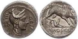 C. Hosidius C. F. Geta, Denar (3,75g), 68 V. Chr., Rom. Av: Dianabüste Nach Rechts, Davor "GETA", Dahinter... - République (-280 à -27)