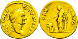 Vespasianus, 69-79, Aureus (6,84g), Rom. Av: Büste Nach Rechts, Darum Umschrift. Rev: Pax Mit Caduceus Und... - Autres & Non Classés