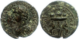 Kilikien, Anazarbos, AE (13,17g), Elagabalus, 218-222. Av: Büste Nach Links, Darum Umschrift. Rev: Drei... - Provinces Et Ateliers