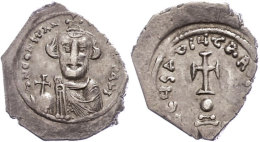 Constans II., 641-668, Hexagramm (6,20g), Konstantinopel. Av: Brustbild Mit Kreuzglobus Von Vorn, Darum Umschrift.... - Byzantines