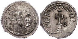 Constans II., 641-668, Hexagramm (6,61g), Konstantinopel. Av: Brustbild Constans II. Und Constantin IV. Von Vorn,... - Byzantines