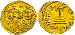 Constans II., 641-668, Solidus (4,35g), Konstantinopel. Av: Die Brustbilder Des Constans II. Und Des Constantin IV.... - Byzantines
