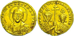 Constantinus VII. Und Romanus I., 913-959, Solidus (4,42g), Konstantinopel. Av: Christusbrustbild Mit Nimbus Von... - Byzantines