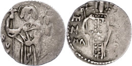 Manuel I. Comnenus, 1238-1263, Silber-Asper (2,74g). Av. Stehender St. Eugenius Von Vorn. Rev: Stehender Kaiser Von... - Byzantines