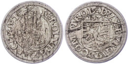 2 Kreuzer, 1571, Ferdinand, Hall, Schrötlingsfehler, Ss.  Ss2 Kreuzer, 1571, Ferdinand, Hall, Planchet... - Autriche