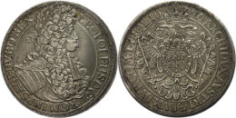 Taler, 1696, Leopold I., Wien, Dav. 3230, Leicht Gewellt, Ss.  SsThaler, 1696, Leopold I., Vienna, Dav. 3230,... - Autriche