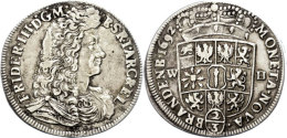 2/3 Taler, 1692, Friedrich III., WH, Dav. 282, Ss.  Ss2 / 3 Thaler, 1692, Frederic III., WH, Dav. 282, Very... - Autres & Non Classés