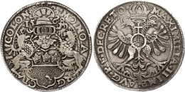 Taler, 1568, Mit Titel Maximilians II. Dav. 9155; Noss 135, Schöne Patina, Ss.  SsThaler, 1568, With Title... - Autres & Non Classés