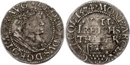 1/8 Taler, 1674, Mit Titel Leopolds I., Noss 462, Schöne Patina, Ss.  Ss1 / 8 Thaler, 1674, With Title... - Autres & Non Classés