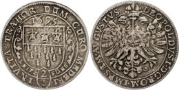 2/3 Taler (Gulden), 1695, Mit Titel Leopolds I., Noss 546, Ss.  Ss2 / 3 Thaler (Guilder), 1695, With Title... - Autres & Non Classés