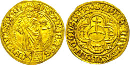Goldgulden (3,25g), O.J.(1498-1499), Friedrich III., Albrecht Und Johann, Fb. 2928, Kl. Schrötlingsfehler, Vz.... - Autres & Non Classés