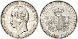 Taler, 1863, Leopold Friedrich, Auf Die Wiedervereinigung, AKS 35, Kl. Rf., F.vz.  Thaler, 1863, Leopold... - Autres & Non Classés