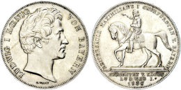 Geschichtsdoppeltaler, 1839, Ludwig I., Reitersäule Maximilian I., AKS 100, J. 68, Vz.  VzHistorical... - Autres & Non Classés