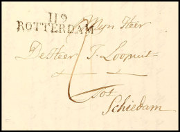 "119 ROTTERDAM", Klarer L2 (zweite 1 über E) Auf Portobrief Mit Inhalt Nach Schiedam, 1811  BF119... - Autres & Non Classés