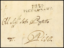 "P.113 P. PIETRA-SANTA", L2 Auf Portobrief Mit Inhalt Nach Pisa, 1810  BFP. 113 P. PIETRA-SANTA, Two-line... - Autres & Non Classés