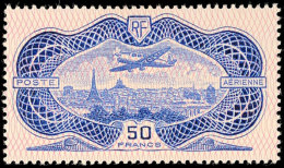50 Fr. Flugpost-Ausgabe 1936, Flugzeug über Paris Mit Netzunterdruck, So Genannte Banknote, Farbfrisch,... - Autres & Non Classés