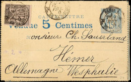 15 C. Kartenbrief Mit Zudruck "Vendue 5 Centimes", Sowie Zusatzfrankatur 10 C., Gestp. 1888 Von Paris Nach... - Autres & Non Classés