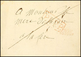 "P.83.P. JOIGNY" L2 Mit "P.P.P.P." Ra1 Je Klar Und Rot Auf Frankobrief Mit Inhalt Nach La Fère, 1820 ... - Autres & Non Classés