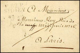 "P.82.P. ST. DIEY" L2 Klar Auf Frankobrief Mit Inhalt Nach Paris Mit Ank.stpl., 1817  BFP. 82. P. ST. DIEY... - Autres & Non Classés