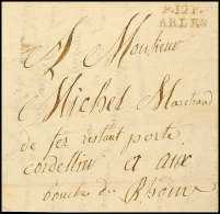 "P.12.P. ARLES", L2 Klar Auf Frankobrief Mit Inhalt Nach Aix, 1815  BFP. 12. P. ARLES, Two-line Cancel Clear On... - Autres & Non Classés