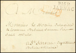 "P.15.P. JARNAC", L2 Klar Mit "P.P.P.P." Ra1 Rot Auf Frankobrief Mit Inhalt Nach St.Sarvan, 1812  BFP. 15. P.... - Autres & Non Classés