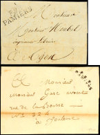 "P.8.P. PAMIERS", L2 Kleine Und Große Type, 2 Frankobriefe Mit Inhalt, 1808 Nach Toulouse, Bzw. 1812 Nach... - Autres & Non Classés