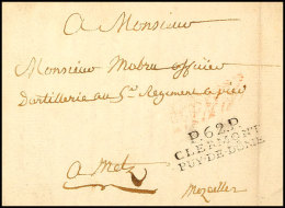 "P.62.P. CLERMONT PUY.DE.DOME", L3 Klar Mit "P.P.P.P.", Schwacher Roter L1, Auf Kleinformatigem Brief Mit Inhalt... - Autres & Non Classés