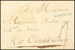 "AUXERRE", Kleiner L1 Blau Klar Auf Portobrief Mit Inhalt Nach Chetel-Censoir, 1785  BFAUXERRE, Small One-line... - Autres & Non Classés
