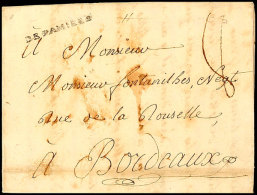 "DE PAMIERS", Kleiner L1 Klar Auf Portobrief Mit Inhalt Nach Bordeaux, 1782  BFDE PAMIERS, Small One-line... - Autres & Non Classés