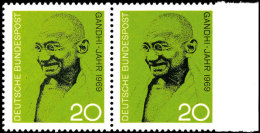 20 Pfg Gandhi 1969 Im Waagerechten Paar, Dabei Die Rechte Marke Rechts Ungezähnt, Tadellos Postfrisch. Sehr... - Autres & Non Classés