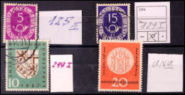 Posthorn 5 + 15 Pf. Mit Plattenfehler Sowie 249 I Und 255 I Postfrisch, Mi. 250,-, Katalog: 125ff OPosthorn 5... - Autres & Non Classés