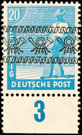 20 Pfg Grünlichblau Mit Bandaufdruck, Tadellos Postfrisch, Seltene Farbe, Gepr. ArGe Bernhöft, Mi. 200,-,... - Autres & Non Classés