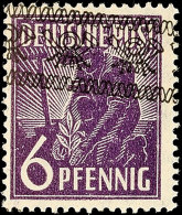 6 Pfg. Arbeiter Dunkelgrauviolett Mit Bandaufdruck, Postfrisch, Signiert Arge Kontrollrat, Mi. 200.-, Katalog: 37Id... - Autres & Non Classés