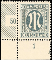 50 Pfg Dt. Druck Schwarzgrün Mit Zähnung C, Tadellos Postfrisch, Gepr. Schlegel BPP, Mi. 200,-, Katalog:... - Autres & Non Classés