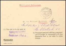 1948, Vordruck-Postsachen-Umschlag Aus FRANKFURT 14.10. Mit Vermerk "Einliegend Telegramm" Und Zwei... - Autres & Non Classés