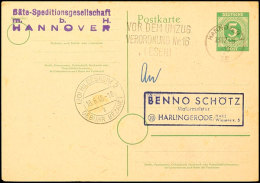 Hildesheim 2, "Gebühr Bezahlt 16.6.46"  (7 Pf.) Auf GA-Karte Ziffer 5 Pf. Von Hannover Nach Harlingerrode... - Autres & Non Classés