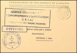 1948, Vordruckbrief "COMMANDEMENT EN CHEF FRANCAIS EN ALLEMAGNE" Aus BADEN-BADEN 24.11.48 Mit Briefstempel Und... - Autres & Non Classés