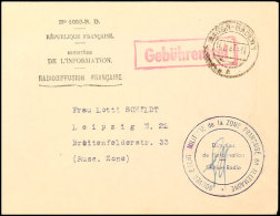 1947, Vordruckdienstbrief "MINISTERE DE L'INFORMATION/ RADIODIFFUSION FRANCAISE" Aus BADEN-BADEN 15.10. Mit... - Autres & Non Classés