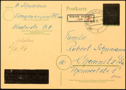 6 Pfg. Auf 5 Pfg. Hitler-Ganzsachenkarte Mit Aufdrucktype II Und Handschriftlich Geänderter Wertstufe "12"... - Autres & Non Classés