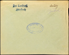 1945, Zensur-Ovalstempel "Z.F.P.202" In Blau Rückseitig Auf Brief Des Landrats Aus STOCKACH 9.8.45 Ohne... - Autres & Non Classés