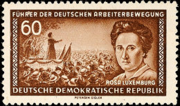 60 Pfg Rosa Luxemburg, Wz. 2XI, Tadellos Ungebraucht, Gepr. Schönherr BPP, Mi. Für ** 350.-, Katalog:... - Autres & Non Classés