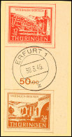 12+68 Pf./ZS/24+76 Pf. Brückenbau-Zusammendruck, Tadelloses Briefstück, Gepr. Ströh BPP, Katalog:... - Autres & Non Classés
