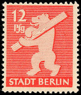 12 Pf. Rot, Wb-Papier, Glatter Gummi, Postfrisch, Gepr. Ströh BPP, Mi. 300.-, Katalog: 5AAwbx **12 Pf.... - Autres & Non Classés